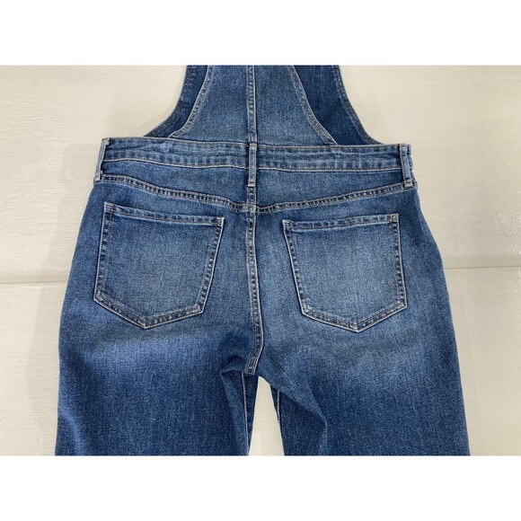 Old Navy Women’s 8 Blue Denim Overalls Straight Leg Adjustable Straps Casual - Picture 5 of 13
